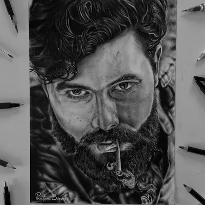 Sir Ravindra Jadeja in his 'Pushpa look'. I used charcoal to capture the intense gaze and rugged style of one of India's most valuable cricketers.