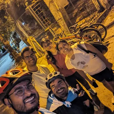 The tribe is growing. Here are five of us after a great ride, including our first women attendees apart from the curator. We love seeing new faces join our Bangalore cycling group.