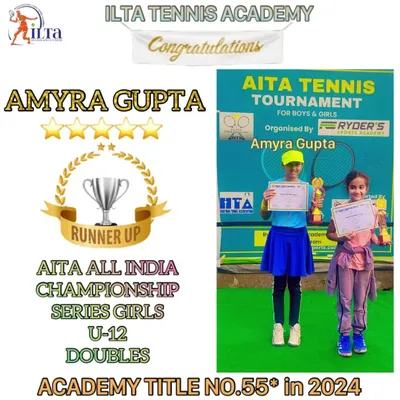 Congratulations to our player Amyra Gupta for her runner up finish in the Girls U-12 Doubles at the AITA All India Championship Series. Her performance shows the strength of our doubles training program.