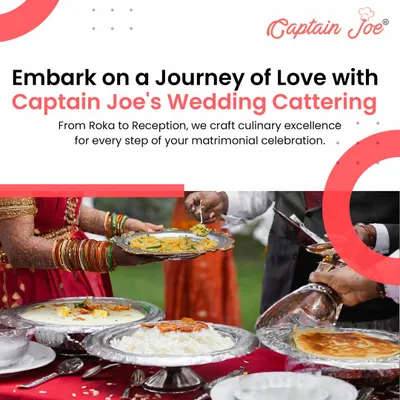 Your matrimonial celebration is a journey, and I am here to provide culinary excellence every step of the way. This image captures the traditional serving style at a wedding, ensuring every ritual is accompanied by delicious food.