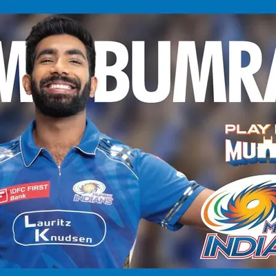 An expressive shot of Jasprit Bumrah for a Mumbai Indians campaign. High-stress shoots with athletes require quick thinking and preparation to capture their dynamic personalities in a short amount of time.