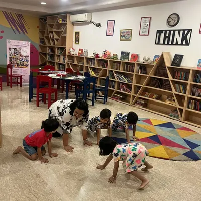 Our summer camp kicked off with a lesson on physics, taught in a playful way. We used our bodies to learn about force and motion, and every child got to make their own game to take home.