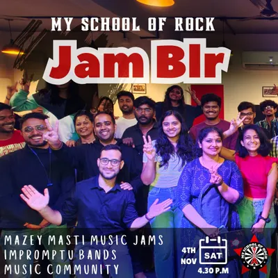 Join us for "Jam Blr", a day of rhythmic conversations, melodic meet-ups, and soulful jamming. It's an event filled with mazey masti (fun and games) for our music community.