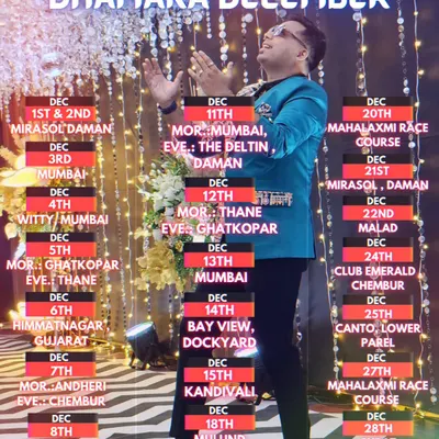 The "Dhamaka December" calendar is here. A packed schedule is the biggest blessing for an artist. I am grateful and ready to rock every single show.