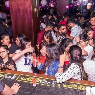 The bar area buzzing with energy during a Bollywood Divana Night at Drava Lounge. It is great to see everyone enjoying the drinks and the music.