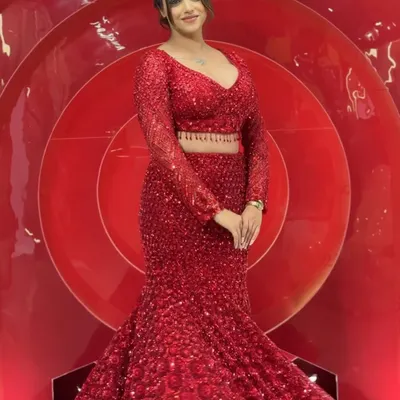 This is my most loved garment, and it's back again. A stunning, fully-sequined red fish-cut dress that hugs your curves in all the right places. Perfect for making a bold statement at any party.