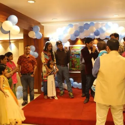 This is the scene when Anchor Karan V Rajani is at an event. I'm interacting with the guests and making sure everyone feels like part of the celebration.