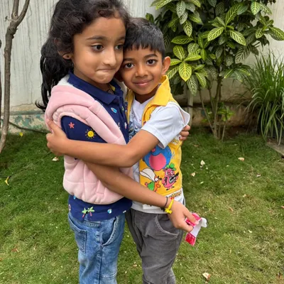 A sweet hug between friends on Friendship Day. We nurture these bonds of companionship, which are foundational to social and emotional development.