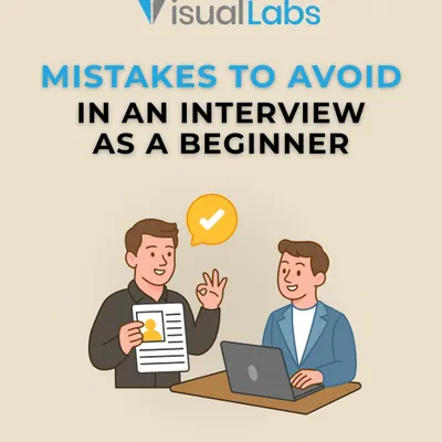 This is the cover of our guide on mistakes to avoid in an interview as a beginner. We focus on practical tips that make a real difference.