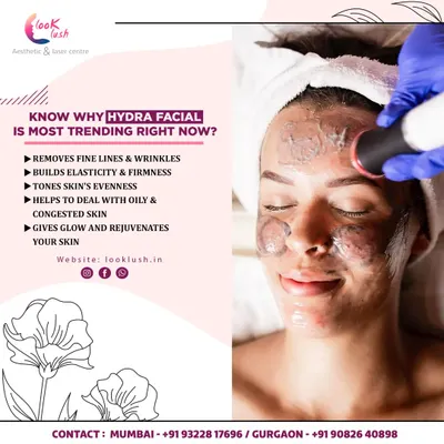 Wondering why HydraFacial is so popular? This graphic explains it all. It removes fine lines, builds elasticity, evens out skin tone, helps with oily and congested skin, and gives an amazing glow. It is a complete rejuvenation for your skin.