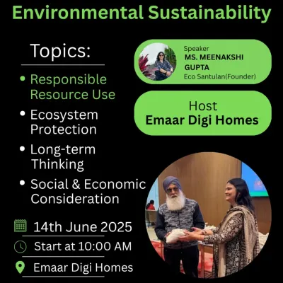As the founder of Eco Santulan, I was honored to speak at Emaar Digi Homes about environmental sustainability, covering topics like responsible resource use and ecosystem protection.