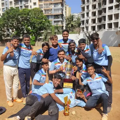 The winning moment. Supreme Indians celebrating with the trophy after a hard fought tournament. This is the result of all the sweat and effort put in during practice.