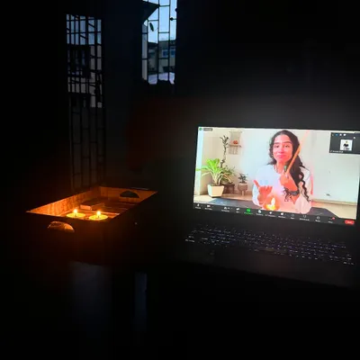 The vibe of my workshops, whether online or offline, is always about creating a sacred, peaceful space. This was from a virtual meditation session, showing how we can connect and find stillness even through a screen.