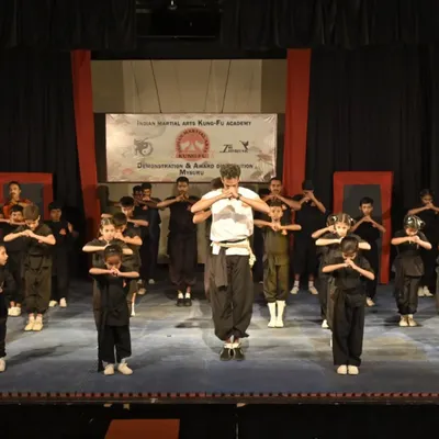 A powerful moment from our "Kung fu Demonstration and Award Distribution" ceremony in Mysore. Our students stand united, ready to showcase their art.