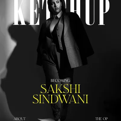 Styling influencer Sakshi Sindwani for her Social Ketchup magazine cover was a special project. This powerful black and white shot captures the confidence and style we aimed for.