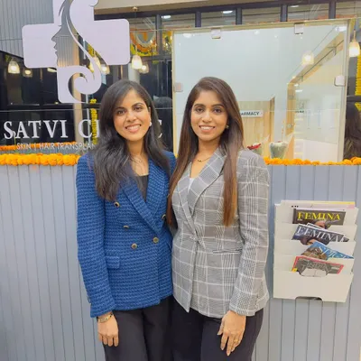 With my partner at the grand inauguration of Satvi Skin Clinic. Her support has been fundamental to bringing this vision of a patient-centric hair and skin clinic to life.