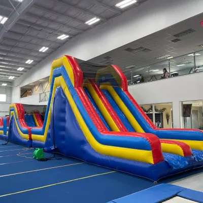 This is where the action happens! Our facility is equipped with massive inflatables that feature obstacle courses, climbing walls, and slides, providing a thrilling experience for party guests.