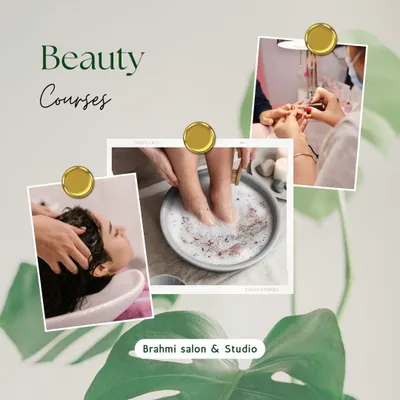 I also offer professional beauty courses for those looking to learn the craft. This graphic highlights some of the hands-on training you'll receive, from hair care and manicures to spa treatments. Certification is provided upon completion.