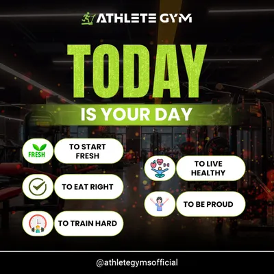 Today is your day. To start fresh, to eat right, to train hard, and to be proud of yourself for showing up. Let's get it.