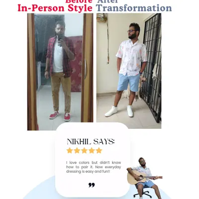 See the difference a personalized approach makes. We transformed Nikhil's style by introducing colors and pairings he never thought would work, making his everyday dressing easy and fun.