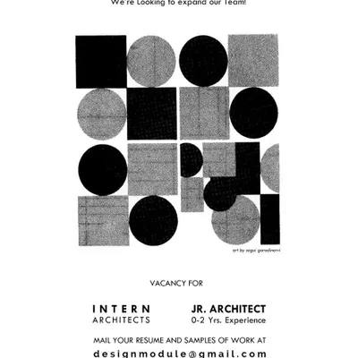 Design Module Architects in Navi Mumbai has a vacancy for Intern Architects and fresh graduates, offering experience in a diverse portfolio of projects.