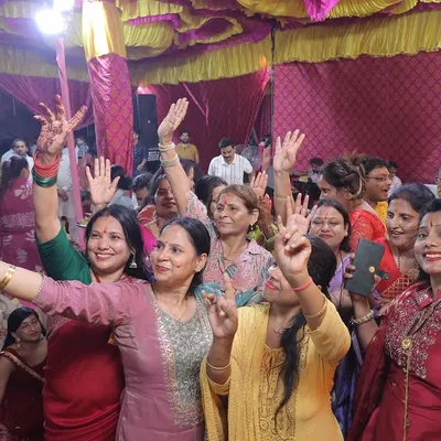 Capturing happy moments at our Khatu Shyam Ji Kirtan. Our fitness family loves coming together for selfies and celebrations.