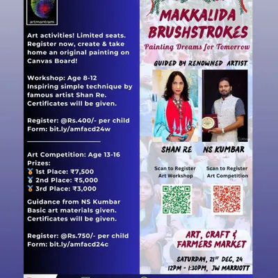 We collaborate with organizations like ArtMantram Trust to host exciting painting workshops and competitions for young artists, guided by me and other renowned artists.