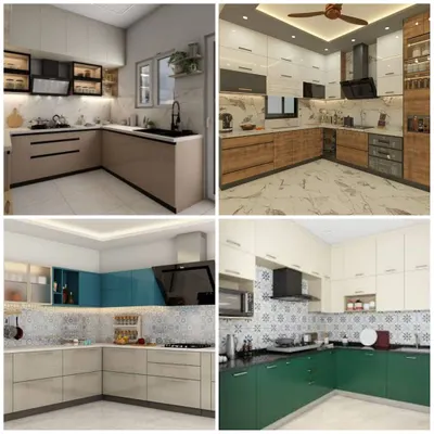 Explore a variety of L-shaped kitchen concepts in this collection. I've showcased different combinations, including two-tone cabinets, contrasting countertops, and diverse backsplashes, to demonstrate how this layout can be adapted to your taste.