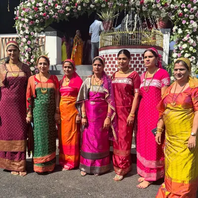 With my family at my brother's wedding, all of us in traditional Kodava attire. Family and tradition give me strength and a sense of belonging.