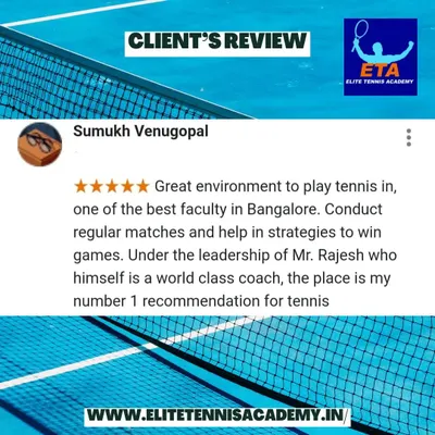 A happy client shares his experience, highlighting our great environment, regular match play, and the world-class strategic guidance provided by our head coach, Mr. Rajesh.