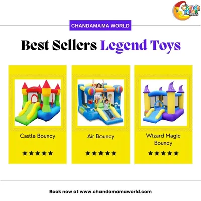 Our collection of bouncy castles is always a hit. This graphic shows some of our best-sellers, including the Castle Bouncy, Air Bouncy, and Wizard Magic Bouncy, all of which come with slides for extra fun.