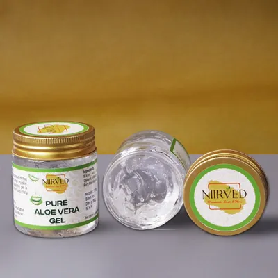 This is my 100% Pure Aloe Vera Gel, shown here in its new packaging. It is completely free from artificial fragrances and chemicals, making it perfect for hydrating your face, soothing your skin, or moisturizing your hair.