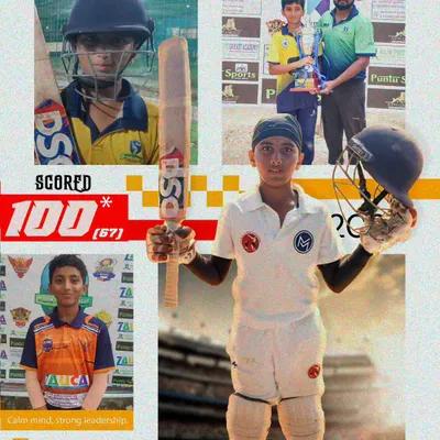 A proud moment celebrating a student's first 100. This graphic highlights the focus and determination required to achieve such a milestone, a result of dedicated practice in our batting program.