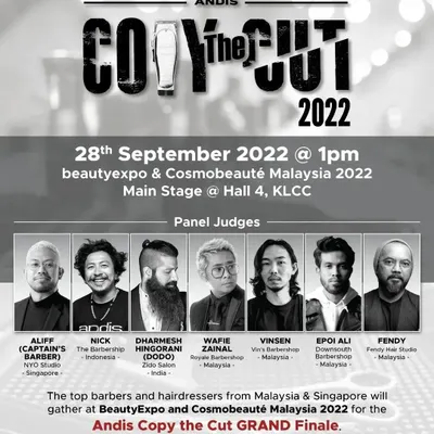 I was honored to be on the panel of judges for the Andis "Copy the Cut" competition in Malaysia. It's a privilege to see talent from around the world and help decide who walks away with the champion title.