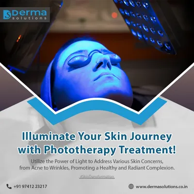 This is a look at a phototherapy session in progress. The patient is comfortably positioned while a specific wavelength of blue light is administered to the skin. We use protective eyewear to ensure complete safety during this precise, dermatologist-supervised treatment for conditions like acne.
