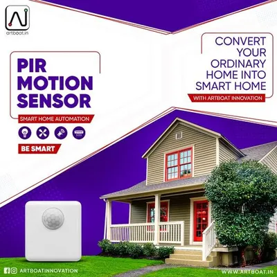 Transform your house into a smart fortress with our PIR Motion Sensor. This graphic illustrates how a single, discrete device can provide a powerful layer of security for your entire property, integrating with lights, fans, and alarms.