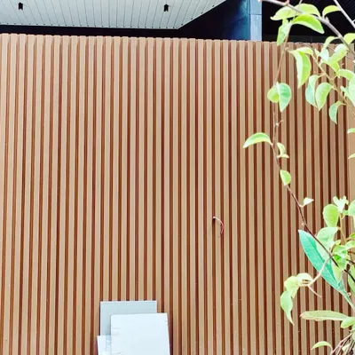 A close-up of a fluted wall panel, a signature element in many of my modern designs. The vertical grooves create a beautiful play of light and shadow, adding texture, rhythm, and a sense of refined detail to the building's facade.