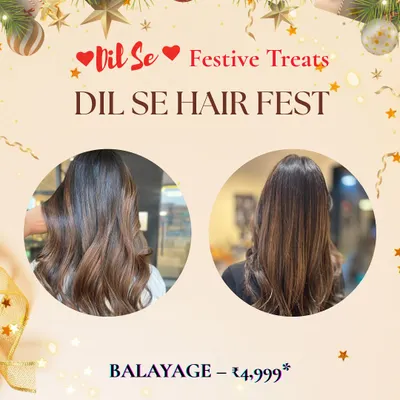 Our "Dil Se Hair Fest" Christmas offer for Balayage. Get the perfect sun-kissed look for the holidays at a special festive price.