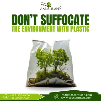 This powerful image shows our environment suffocating in plastic. Every piece of plastic we use stays on this planet longer than we do. Let's not make it Earth's burden.