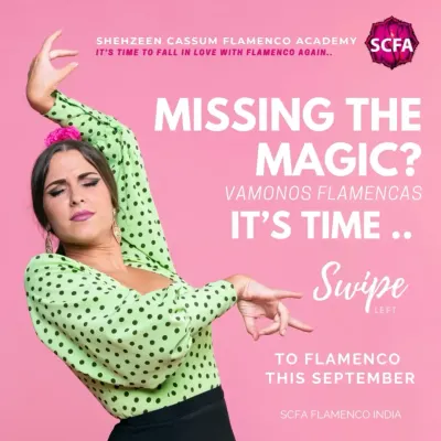 It's time to fall in love with Flamenco! This poster announces our Bulerías course, one of the most exciting and festive styles. Whether you're a returning student or new to the 'palo', my courses are designed to get you moving, learning, and feeling the magic of the dance.