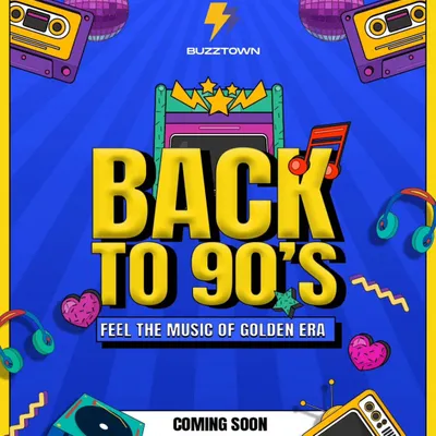 A concept poster for a 'Back to 90s' themed event. I develop creative concepts and branding from scratch to build a unique identity for each event I promote.