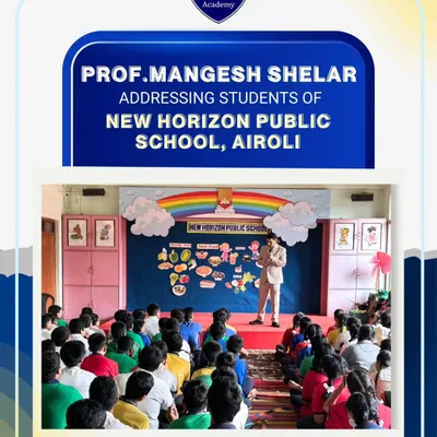 Here I am addressing students at New Horizon Public School, Airoli. These career guidance seminars are designed to give students a clear understanding of the opportunities that await them after their board exams.