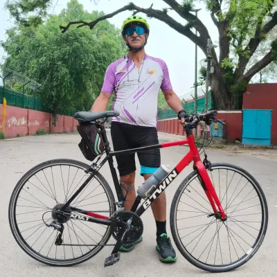 A portrait of one of our senior riders, showcasing the timeless passion for cycling.