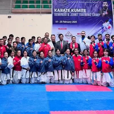 A group photo from our joint 15-day intensive Kumite training camp with the Nepal Karate Federation. This historic, fully-sponsored camp was supervised by Iranian World Champion Mr. Saleh Abazari to elevate the skills of South Asian athletes.