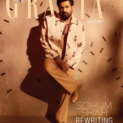 Styling for a magazine cover is about creating a powerful visual narrative. I chose a modern printed jacket over a classic ensemble to give Sohum Shah a look that feels both contemporary and timeless, perfectly matching the "Rewriting The Rules" theme.