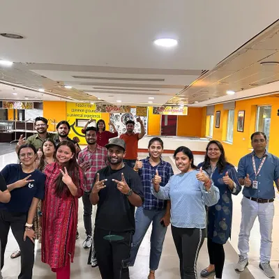 The team at Spice Money Ltd. after a rewarding Zumba and dance session at their office. We can transform any office space into a dance floor for a memorable team-building activity.