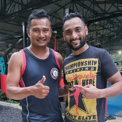 A special moment for me, reuniting with my first Muay Thai coach from 2006 after 18 years. This is where the journey of FightElite began, at the Rawai Muay Thai camp in Thailand.