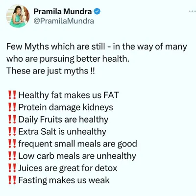 Many myths stand in the way of good health. Believing that healthy fat makes you fat or that fasting makes you weak can hinder your progress. I help you understand the facts.