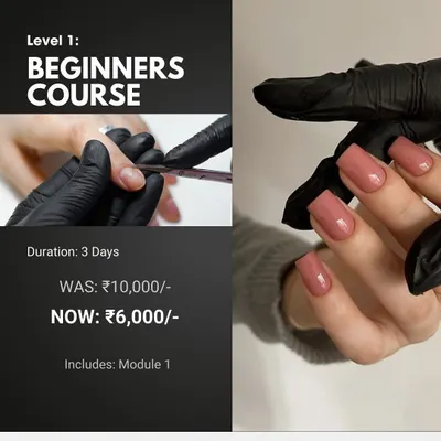 Perfect for absolute beginners. Our 3-day course covers the essential foundations, including nail anatomy, shaping, and dry manicures, giving you the confidence to start. No prior experience is needed.