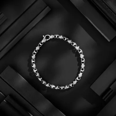 A striking shot of a diamond-studded bracelet from Orionz Jewels. We used geometric, textured panels to create a dynamic composition with strong lines and shadows, making the intricate details of the jewelry pop.